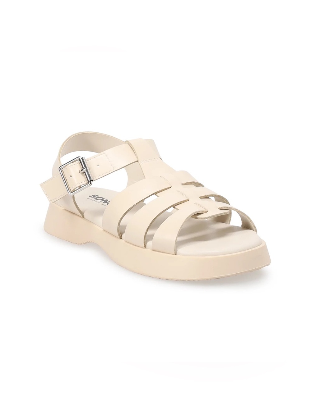 NWT Sonoma Bethany Girls Size 2 Bone Cream Fisherman Sandals Buckle